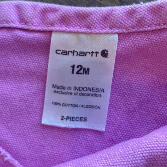Carhartt Girls Pink Overalls - sz 12m 👶🏼🚜 - Picture 7 of 8